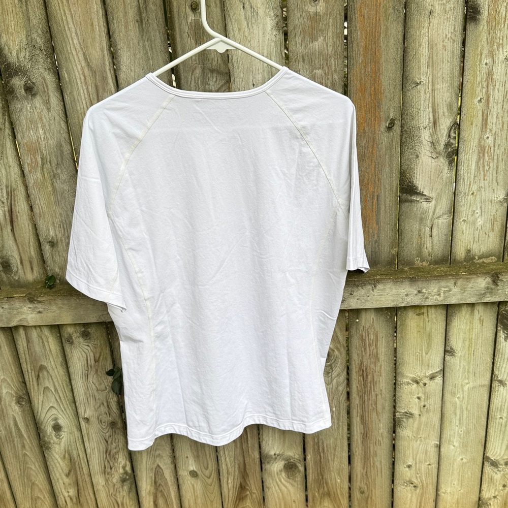 Coolibar HighTide Short Sleeve Swim Shirt 03272 white 14 16 L - Picture 4 of 11